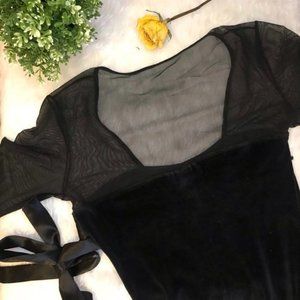 Necessary Objects Velvet Dress with Sheer Detail